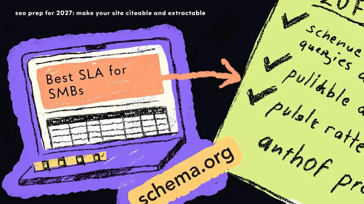 Editorial illustration for seo prep for 2027: make your site citeable and extractable