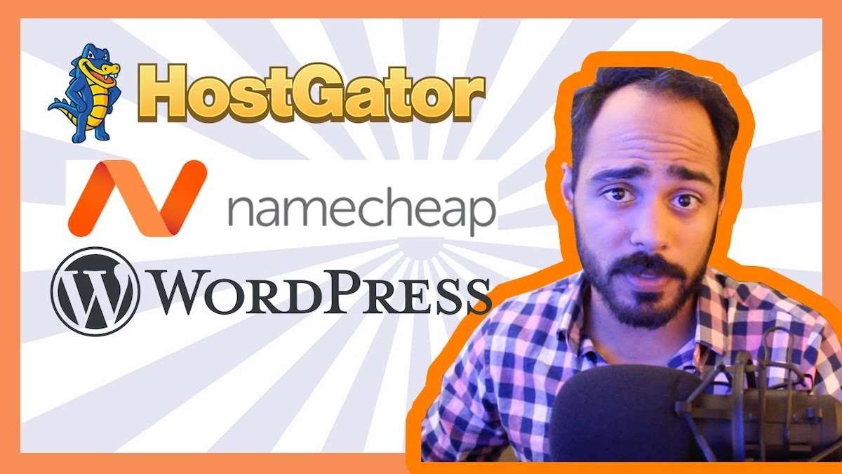 Yerain Abreu Youtube video thumbnail how to create a WordPress website with Hostgator and Namecheap