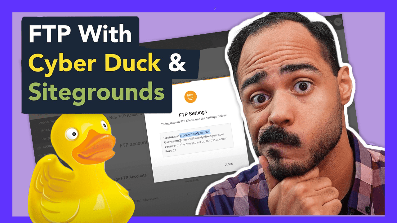 Access your SiteGround website with Cyberduck via FTP.