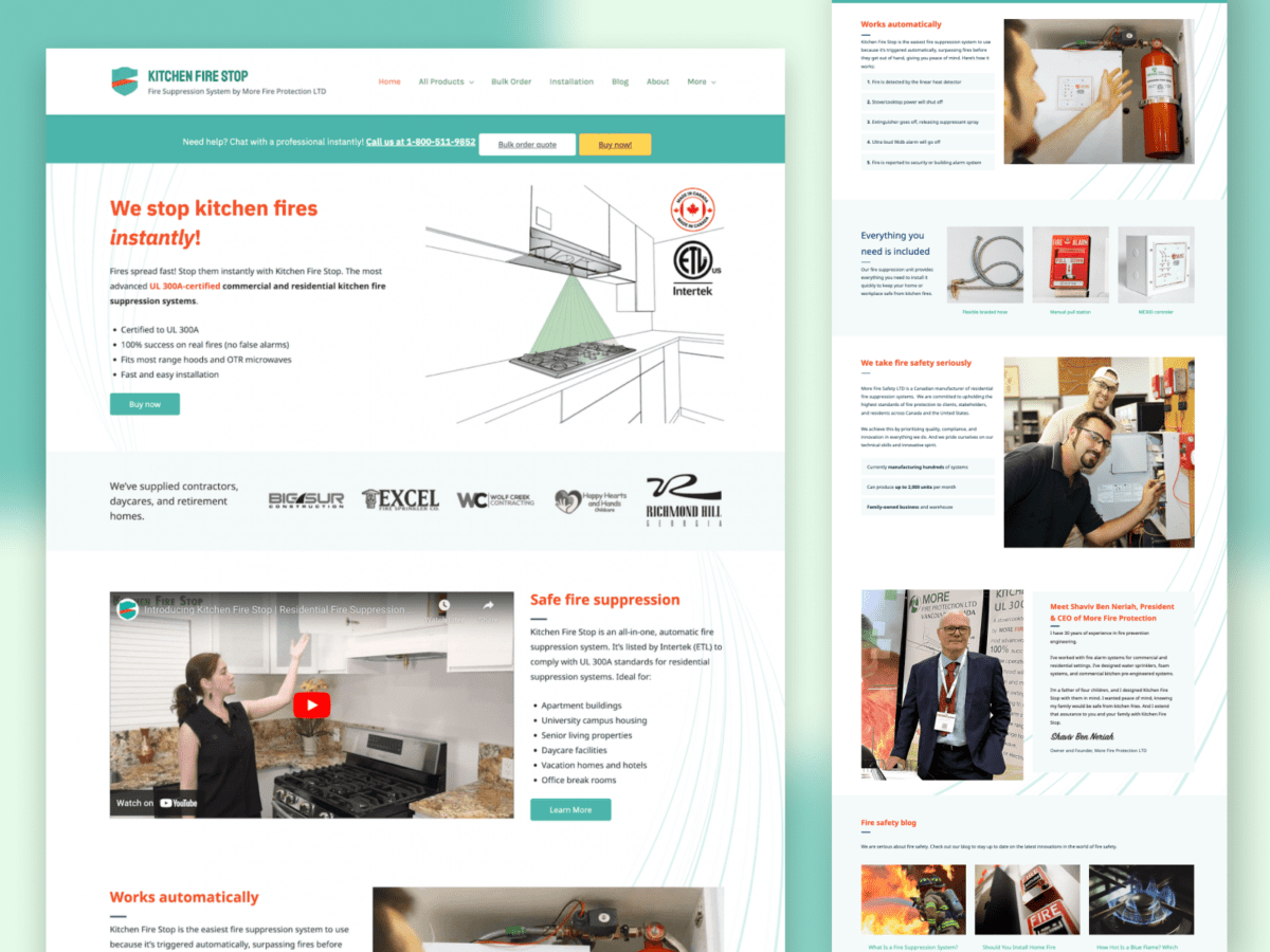 Portfolio image of kitchen fire stop. 