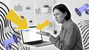 Person looking frustrated at inbox