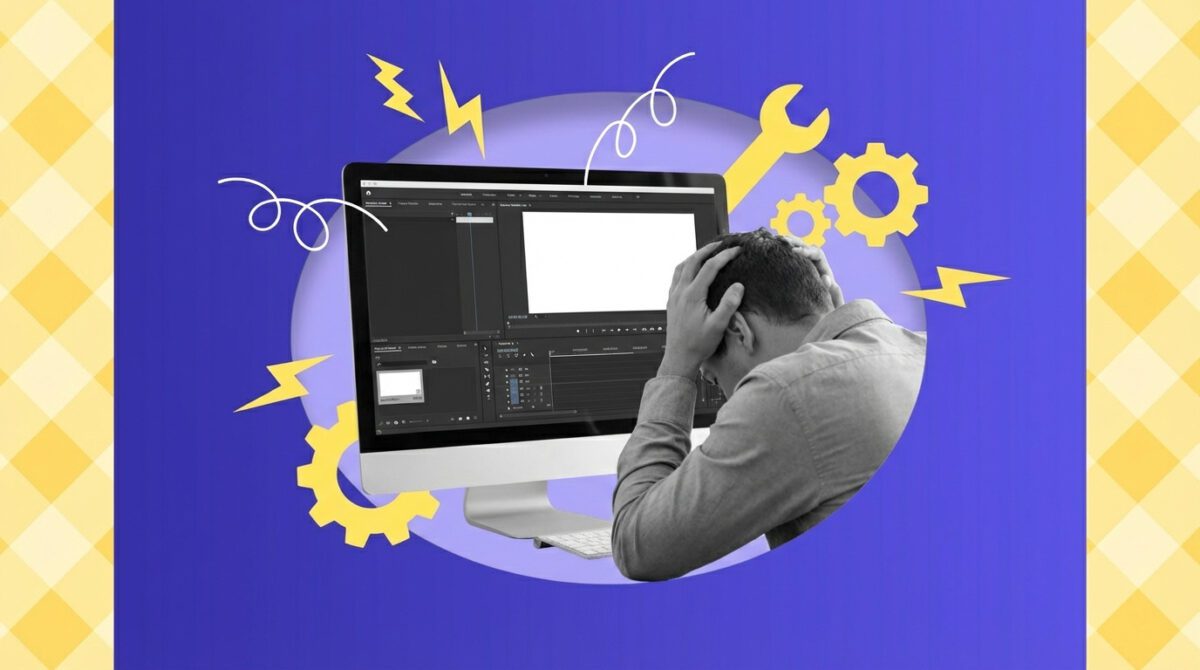 Image in a post titled 'premiere pro white screen fix: how to restore your program monitor in 30 seconds? ' | fix white screen of death | yerain abreu Youtube thumbnail for video on fixing premiere pro error