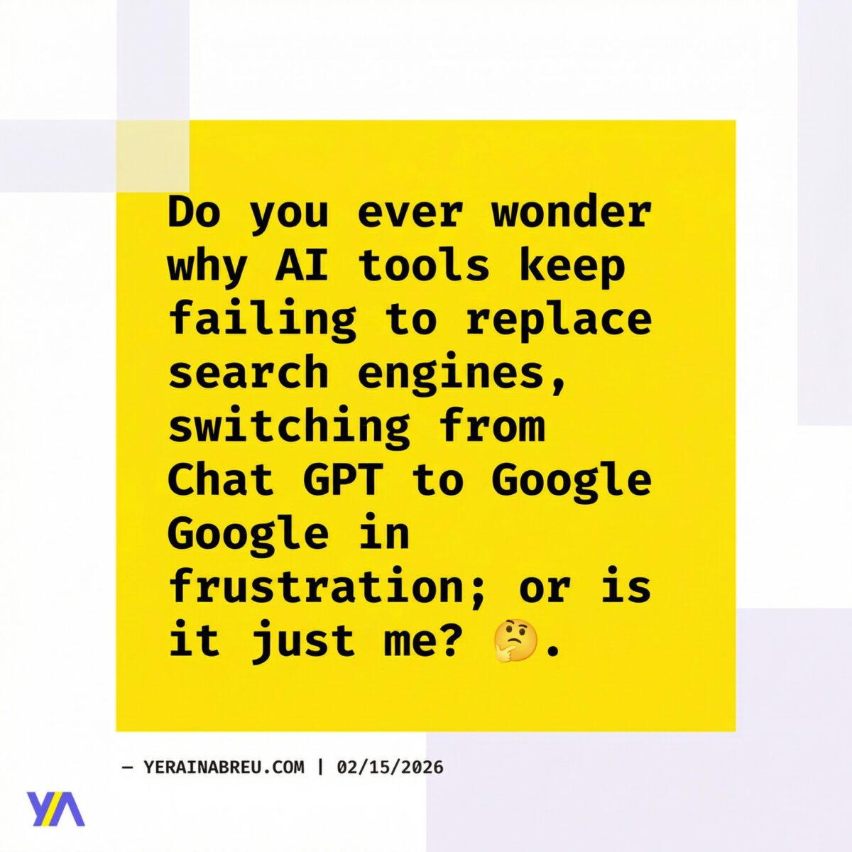 Do you ever wonder why ai tools keep failing to replace search engines, switching from chat gpt to google in frustration; or is it just me? 🤔