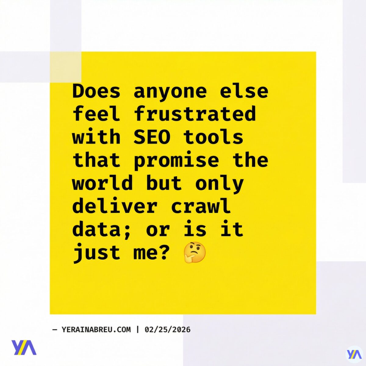 Does anyone else feel frustrated with seo tools that promise the world but only deliver crawl data; or is it just me? 🤔