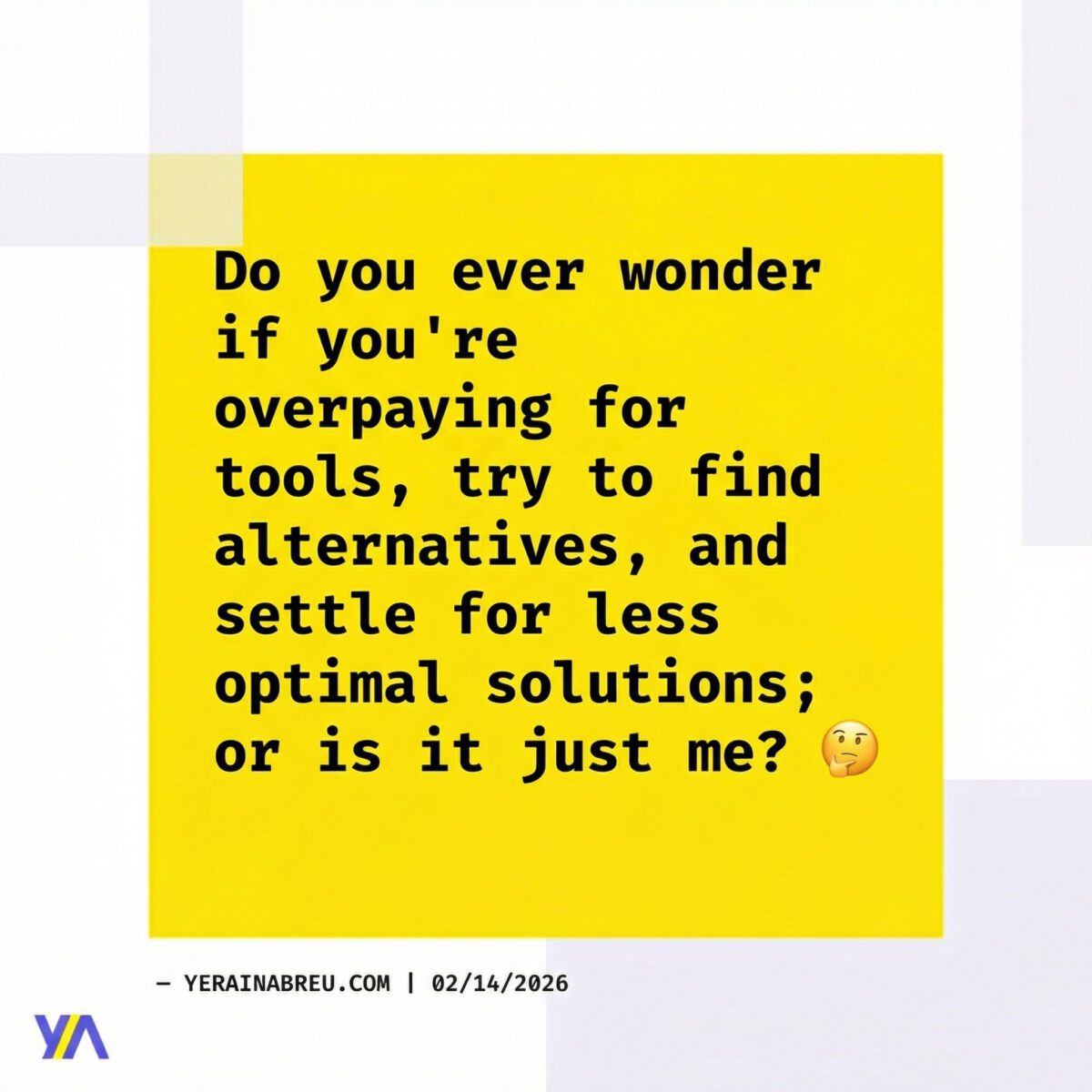 Image in a post titled 'chatgpt plus: still worth it? A power user's take' | tobi graphic 7 | yerain abreu Do you ever wonder if you're overpaying for tools, try to find alternatives, and settle for less optimal solutions; or is it just me? 🤔